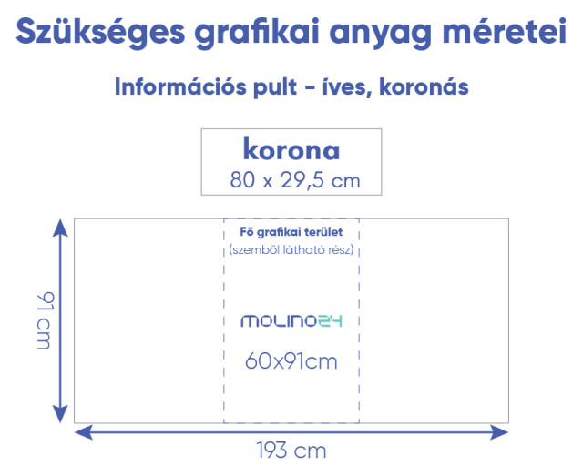 Információs pult - íves, koronás